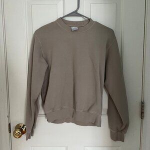 Tan Green Aritzia Cozy Fleece Perfect Crew Sweatshirt